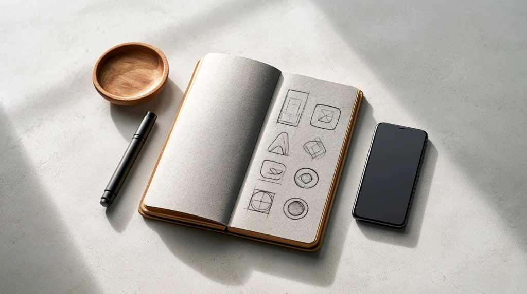 Sketchbook mein simple logo sketches